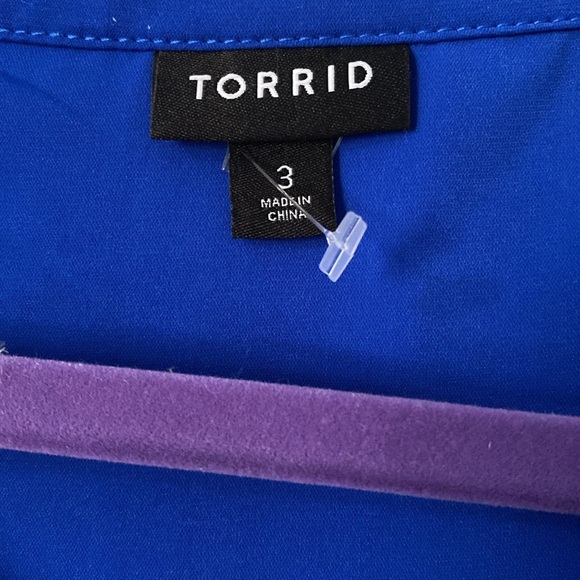 Torrid - Royal Blue Midi DressMini Studio Crepe de Chine Shirt Dress Size 3 - Picture 6 of 7